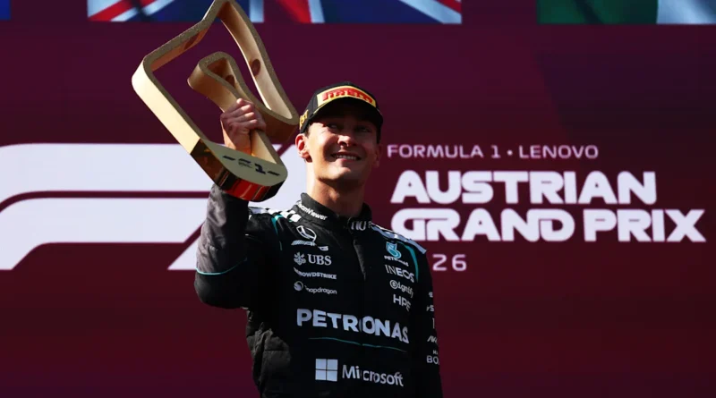 Russell no pódio do GP da Áustria 2026